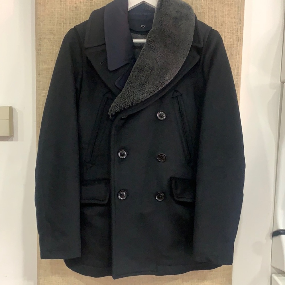 Miharayasuhiro Angola wool triple detachable collar coat